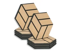 Painéis Acústicos 30x26 cm Carvalho Natural Hexágono Colmeia