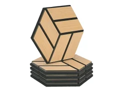 Painéis Acústicos 30x26 cm Carvalho Hexágono Colmeia