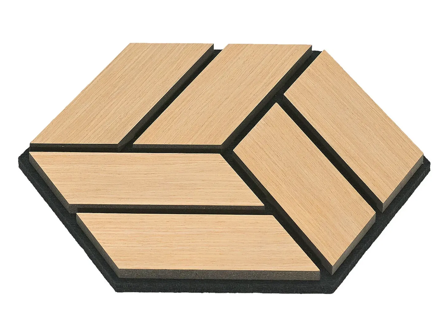 Painéis Acústicos 30x26 cm Carvalho Hexágono Favo de Mel Conjunto 10 Peças 3D