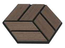 Painéis Acústicos 30x26 cm Castanho Hexágono Colmeia