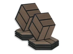 Painéis Acústicos 30x26 cm Castanho Hexágono Favo de Mel