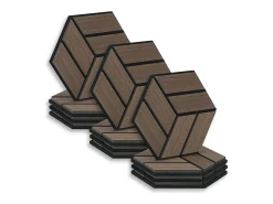 Painéis Acústicos 30x26 cm Castanho Hexágono Colmeia