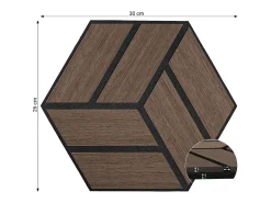 Painéis Acústicos 30x26 cm Castanho Hexágono Colmeia