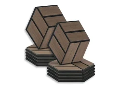 Painéis Acústicos 30x26 cm Castanho Hexágono Colmeia