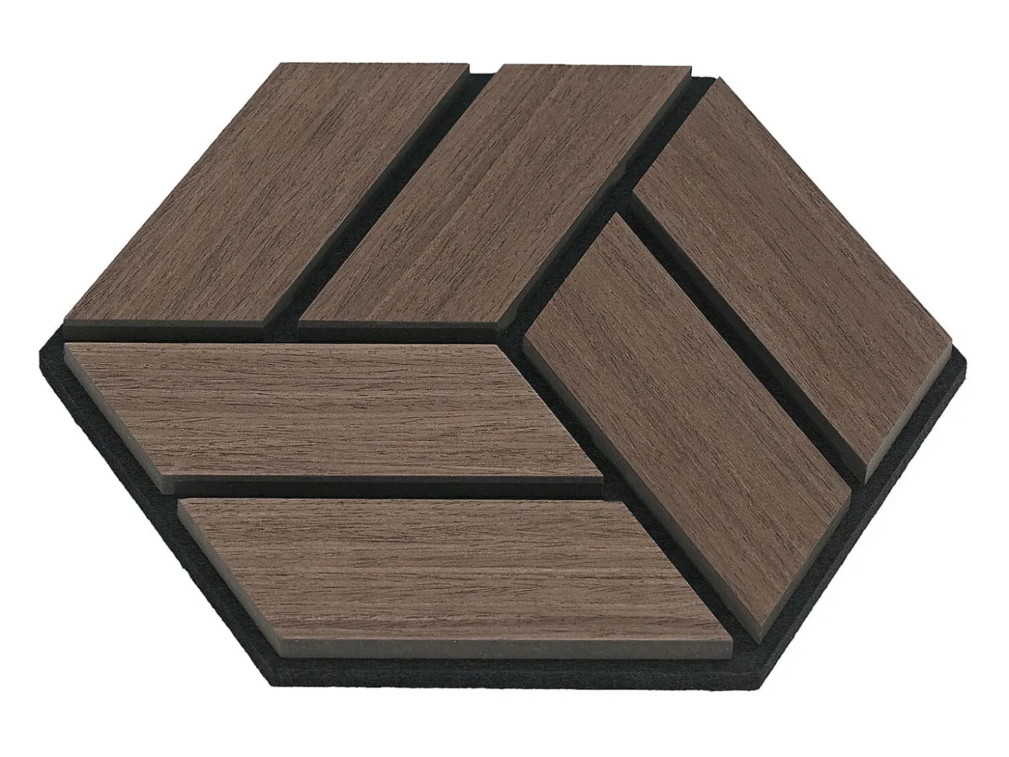 Painéis Acústicos 30x26 cm Castanho Hexágono Colmeia