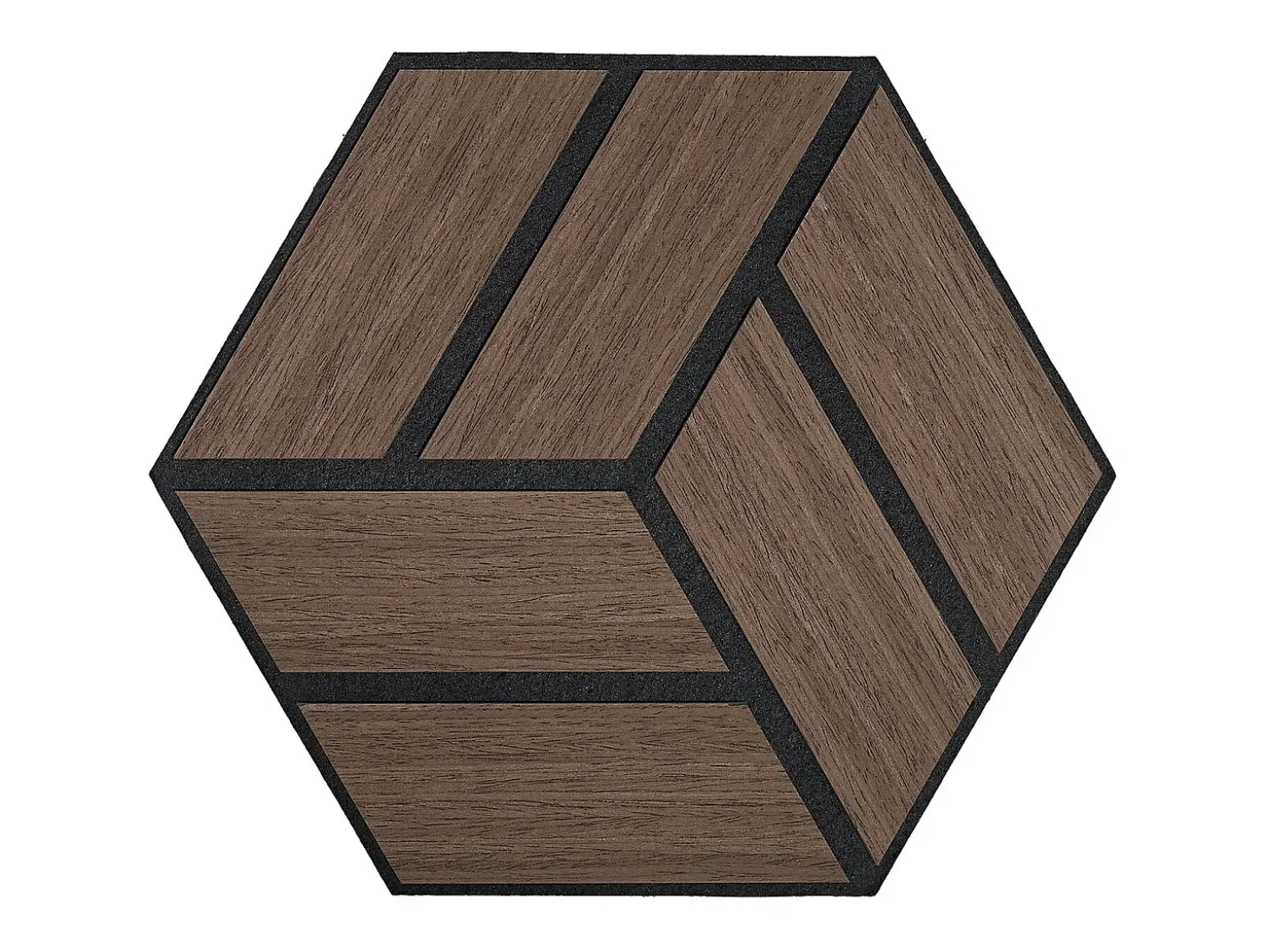Painéis Acústicos 30x26 cm Castanho Hexágono Colmeia
