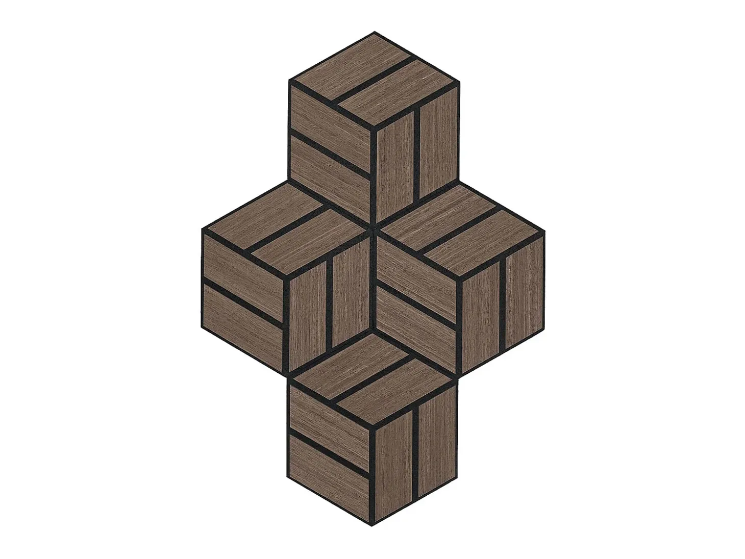 Painéis Acústicos 30x26 cm Castanho Hexágono Colmeia