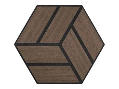 Painéis Acústicos 30x26 cm Castanho Hexágono Colmeia