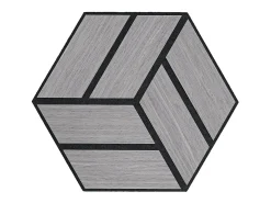 Painéis Acústicos 30x26 cm Cinza Hexágono Colmeia