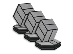 Painéis Acústicos 30x26 cm Cinza Hexágono Favo de Mel