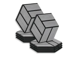Painéis Acústicos 30x26 cm Cinza Hexágono Colmeia