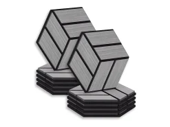 Painéis Acústicos 30x26 cm Cinza Hexágono Favo de Mel