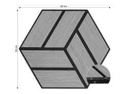 Painéis Acústicos 30x26 cm Cinza Hexágono Favo de Mel