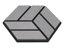 Painéis Acústicos 30x26 cm Cinza Hexágono Colmeia