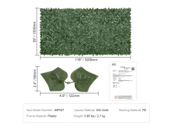 Painéis de Buxo Artificial SucceBuy 150x300 cm, Cerca de Privacidade com Folhas de Eira Artificiais