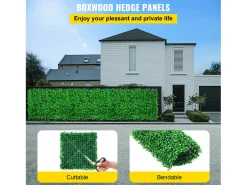 Painéis de Buxo Artificial SucceBuy 50.8x50.8 cm 6 Peças, Haia de Buxo para Cerca Decorativa UV