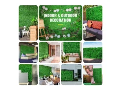 Painéis de Buxo Artificial SucceBuy 50.8x50.8 cm 6 Peças, Haia de Buxo para Cerca Decorativa UV