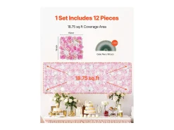 Painéis de Flores Artificiais, SucceBuy Painel de Parede Floral 3D, 12 Peças 38 × 38 cm, Tapete Floral Artificial para Casamento, Privacidade