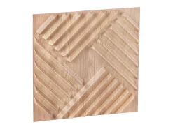 Painéis de Parede 3D SucceBuy, Kit com 12, 50 x 50 cm, PVC com Laminas, Cobertura de 3 m², Madeira Clara
