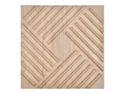 Painéis de Parede 3D SucceBuy, Kit com 12, 50 x 50 cm, PVC com Laminas, Cobertura de 3 m², Madeira Clara