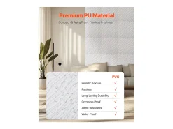 Painéis de Parede 3D SucceBuy, Kit com 12, 50 x 50 cm, PVC Ondulado, Cobertura de 3 m², Branco Mate