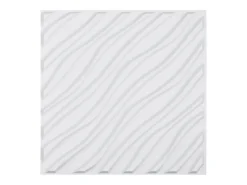Painéis de Parede 3D SucceBuy, Kit com 12, 50 x 50 cm, PVC Ondulado, Cobertura de 3 m², Branco Mate