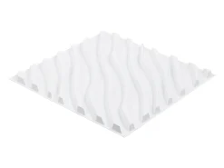 Painéis de Parede 3D SucceBuy, Kit com 12, 50 x 50 cm, PVC Ondulado, Cobertura de 3 m², Branco Mate
