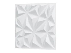 Painéis de Parede 3D SucceBuy, Kit com 33, 30 x 30 cm, PVC, Cobertura de 3 m², Branco Diamante