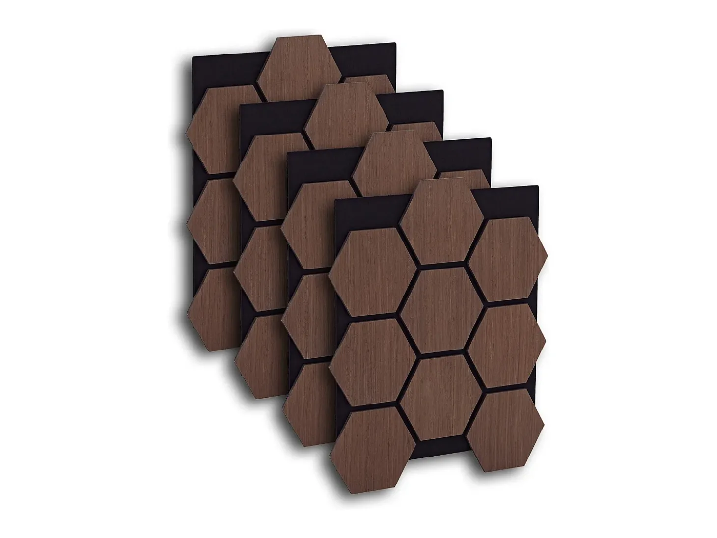 Painéis de Parede 62x76 cm Castanho Hexágono
