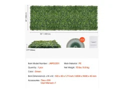 Painéis de Relva Artificial, SucceBuy Painéis de Parede de Relva Artificial 100 × 300 cm, Milan Greenery para Decoração Íntima