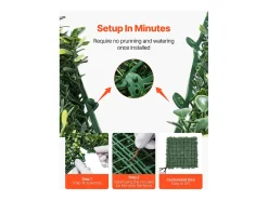 Painéis de Relva Artificial, SucceBuy Painel de Parede de Relva Artificial 300 × 150 cm, Milan Greenery para Privacidade e Decoração
