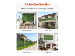 Painéis de Relva Artificial, SucceBuy Painel de Parede de Relva Artificial 300 × 150 cm, Milan Greenery para Privacidade e Decoração