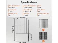 Painéis Decorativos para Cerca de Jardim SucceBuy de 24 Pol. x 30 Pés, Pacote de 28