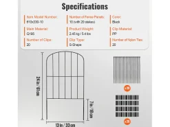 Painéis Decorativos para Cerca de Jardim SucceBuy de 24 Pol. x 11 Pés, Pacote de 10