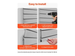 Painéis Murais com Lâminas PVC SucceBuy, Modulares para Ferramentas Garagem 122,5x64,5 cm, Cinza