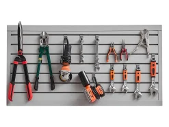 Painéis Murais com Lâminas PVC SucceBuy, Modulares para Ferramentas Garagem 122,5x64,5 cm, Cinza