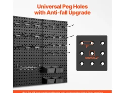 Painéis Perfurados em Metal SucceBuy, 4 Painéis, 609,6 x 304,8 mm, para Ferramentas de Garagem