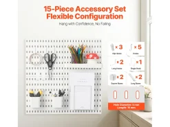 Painéis Perfurados SucceBuy, 280x280 mm em Plástico, 4 Painéis, para Casa, Branco