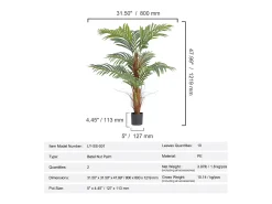 Palmeira Areca Artificial SucceBuy de 1,22 m, Planta Realista de Noz de Betel