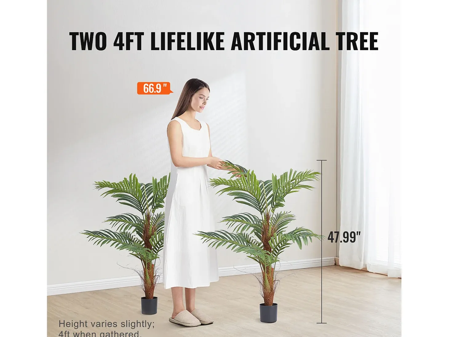 Palmeira Areca Artificial SucceBuy de 1,22 m, Planta Realista de Noz de Betel