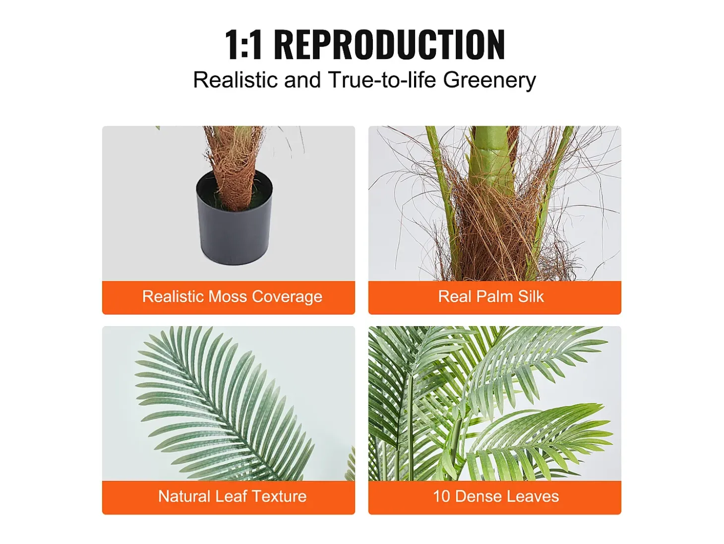 Palmeira Areca Artificial SucceBuy de 1,22 m, Planta Realista de Noz de Betel