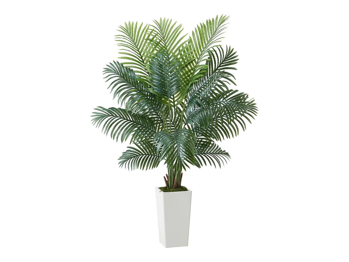 Palmeira Artificial Areca SucceBuy, 1,8 m, Planta Artificial Tropical em Vaso Branco, Falsa Árvore Tropical Palmeira Areca, Planta Falsa para Sala