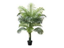 Palmeira Artificial Areca SucceBuy, 1,5 m, Planta Artificial Tropical em Vaso Branco, Falsa Árvore Tropical Palmeira Areca Tronco Grosso