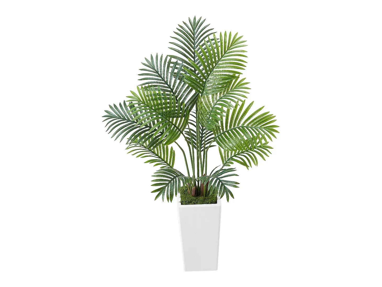 Palmeira Artificial Areca SucceBuy, 1,2 m, Planta Artificial Tropical em Vaso Branco, Lote de 2, Falsa Árvore Tropical Palmeira Areca, Planta Falsa para Escritório