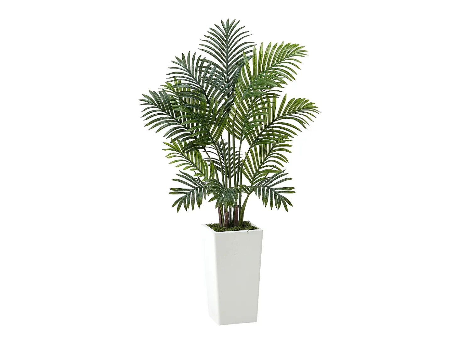Palmeira Artificial Areca SucceBuy, 1,2 m, Planta Artificial Tropical em Vaso Branco, Lote de 2, Falsa Árvore Tropical Palmeira Areca, Planta Falsa para Escritório