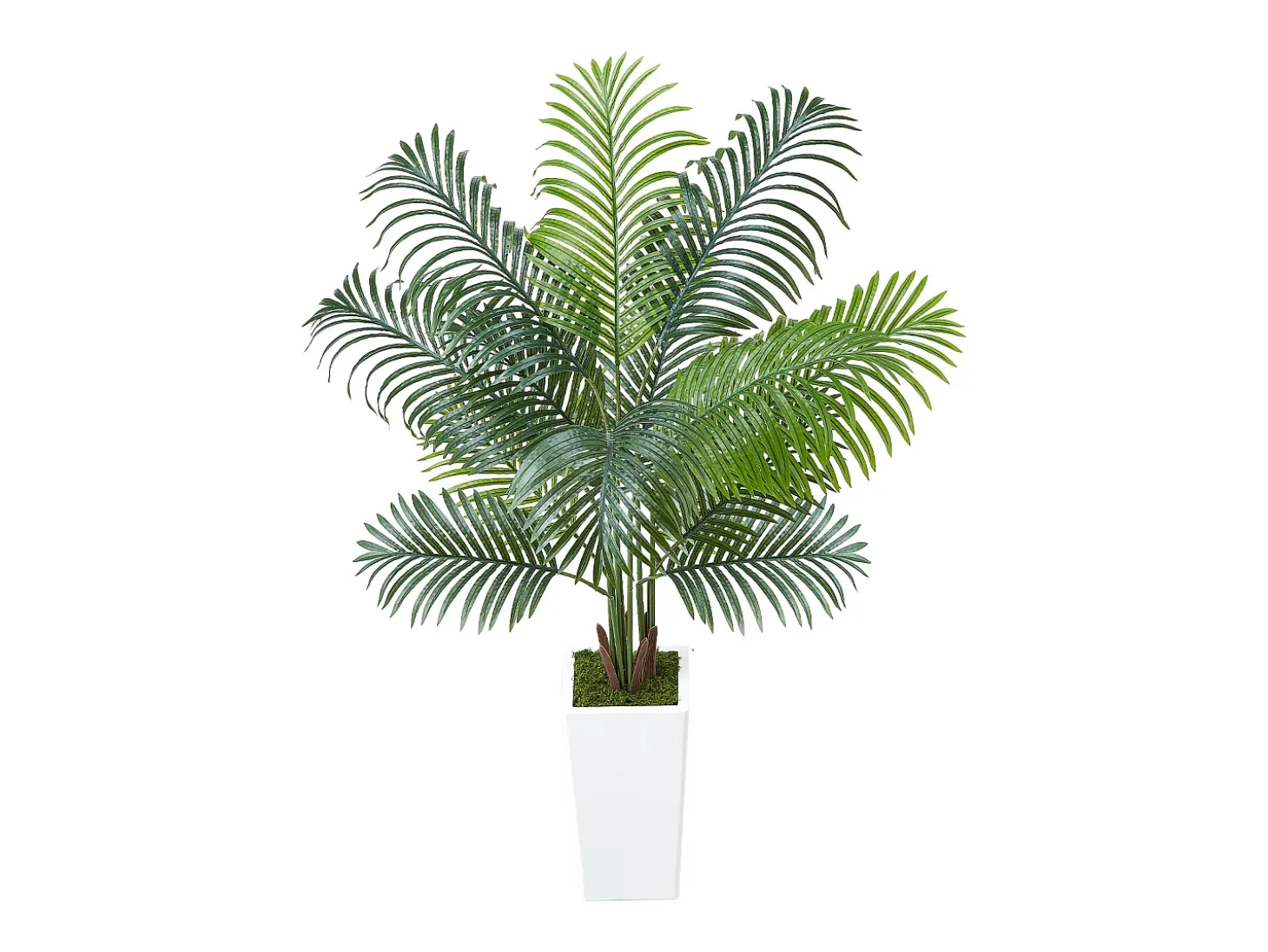 Palmeira Artificial Areca SucceBuy, 1,5 m, Planta Artificial Tropical em Vaso Branco, Falsa Árvore Tropical Palmeira Areca, Planta Falsa para Sala