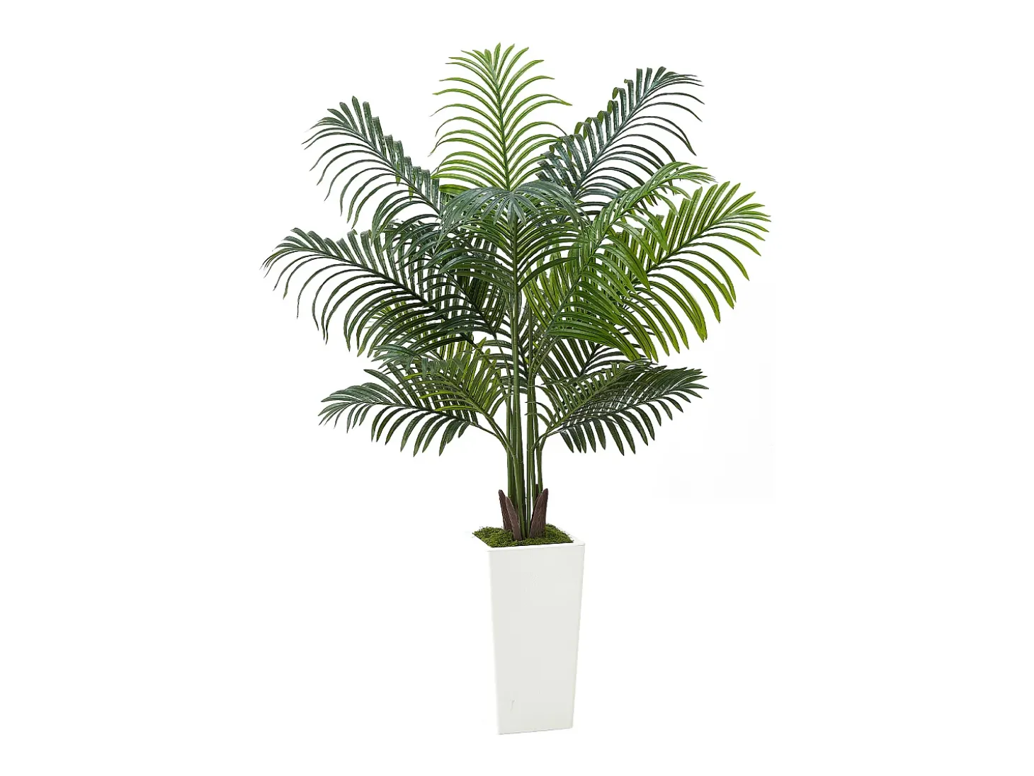 Palmeira Artificial Areca SucceBuy, 1,5 m, Planta Artificial Tropical em Vaso Branco, Falsa Árvore Tropical Palmeira Areca, Planta Falsa para Sala