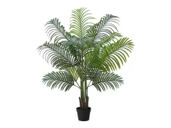Palmeira Artificial Areca SucceBuy, 1,5 m, Planta Artificial Tropical em Vaso Branco, Falsa Árvore Tropical Palmeira Areca, Planta Falsa para Sala