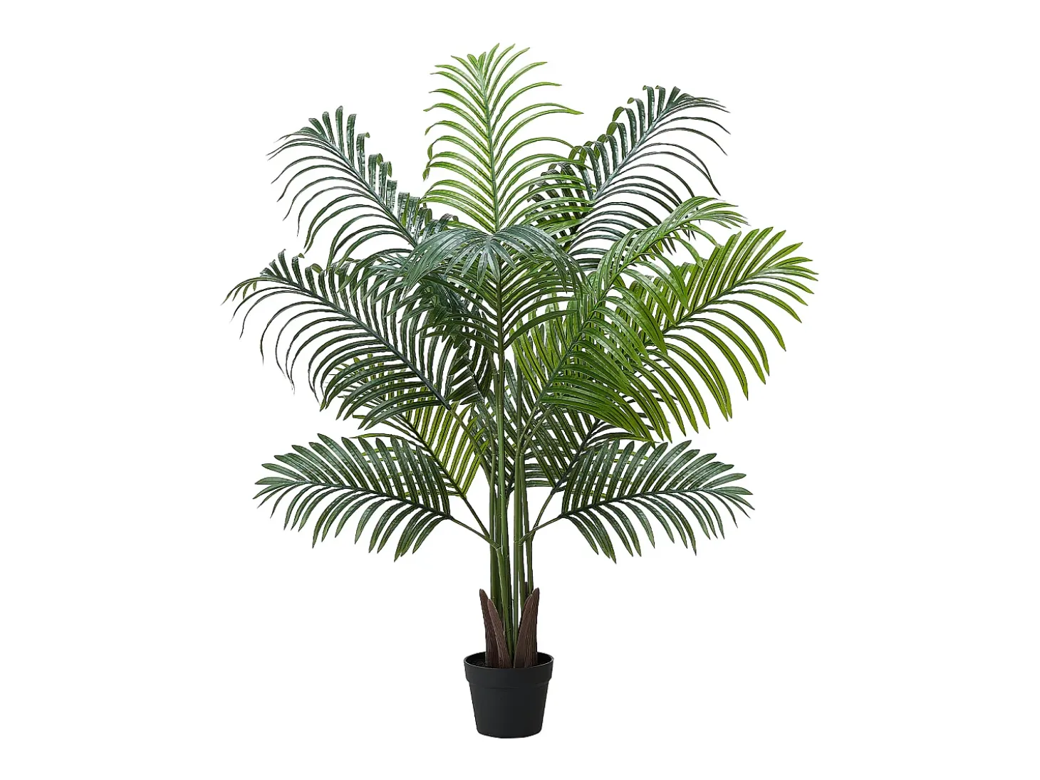 Palmeira Artificial Areca SucceBuy, 1,5 m, Planta Artificial Tropical em Vaso Branco, Falsa Árvore Tropical Palmeira Areca, Planta Falsa para Sala