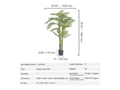 Palmeira Artificial de Cana Dourada SucceBuy 2m, Planta falsa Verde Decorativa Realista